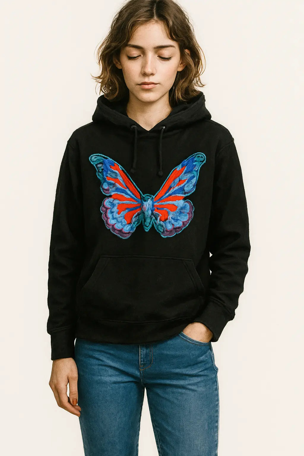 Female Hoodies " Printed Butterfly"