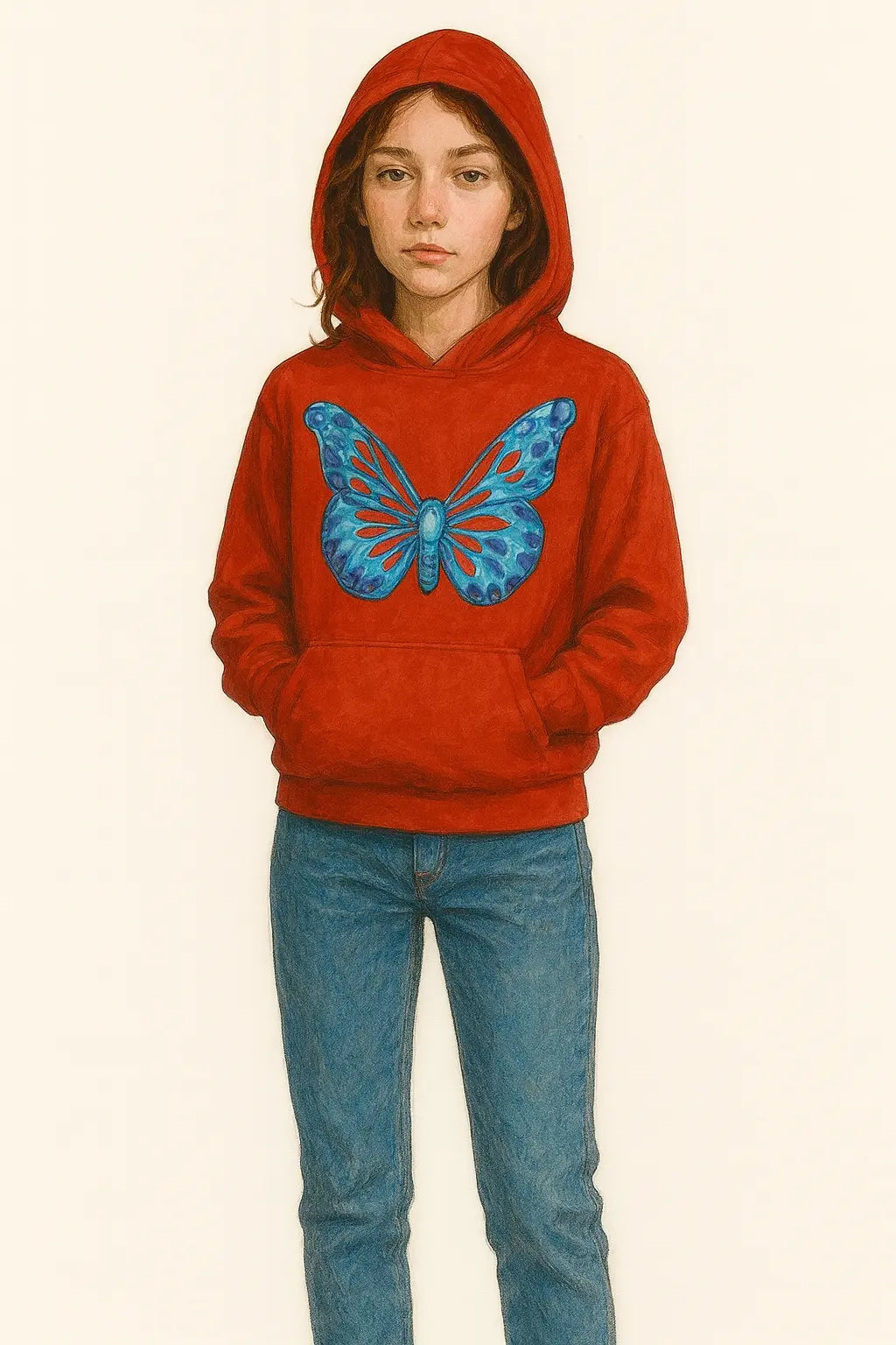 Female Hoodies " Printed Butterfly"