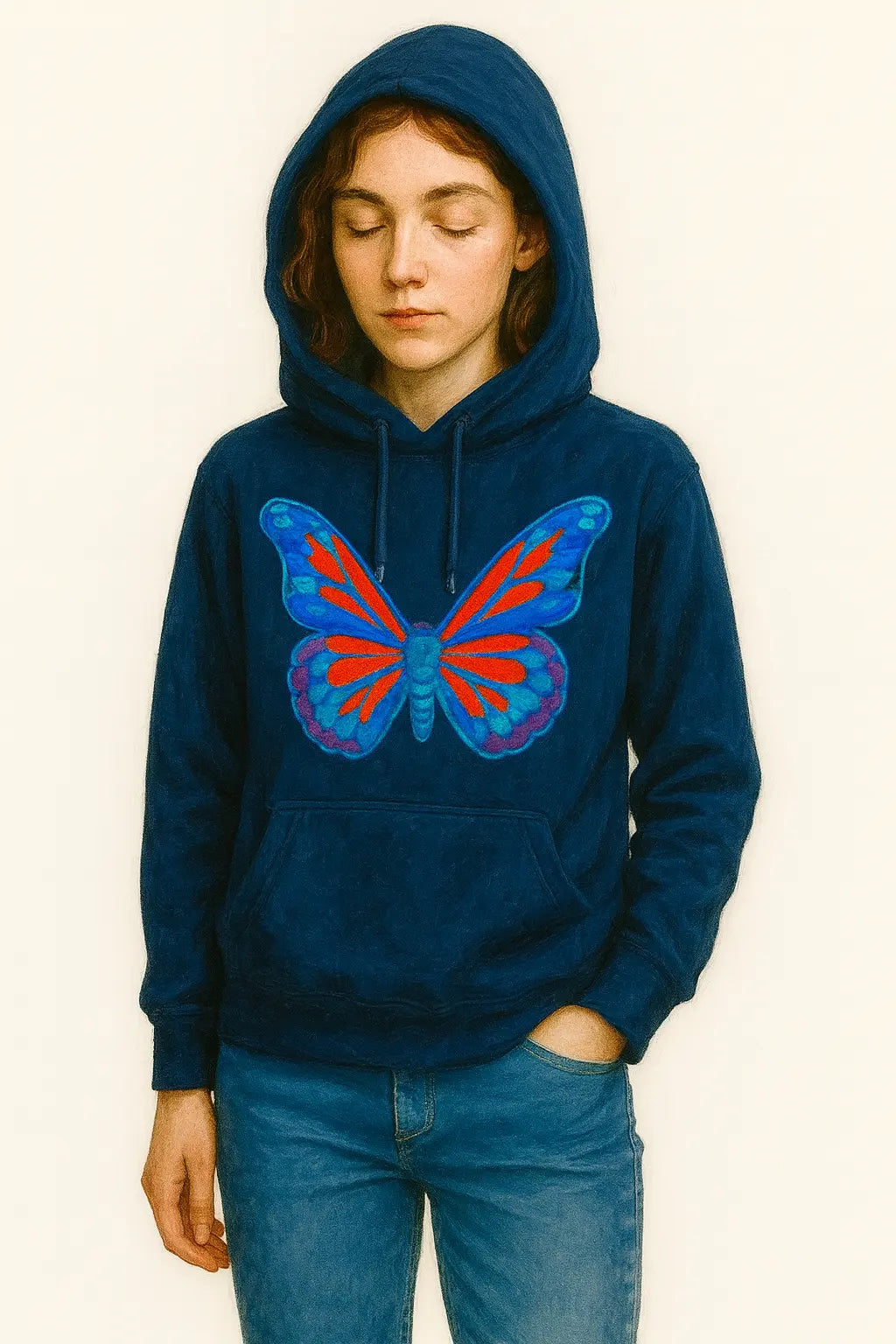 Female Hoodies " Printed Butterfly"