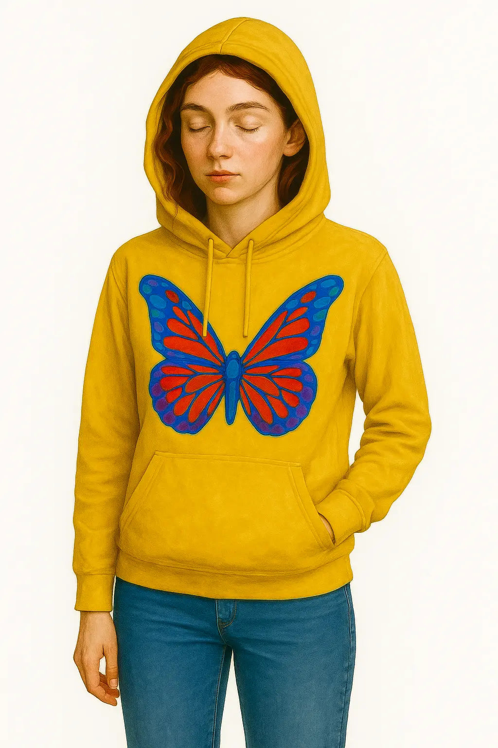 Female Hoodies " Printed Butterfly"