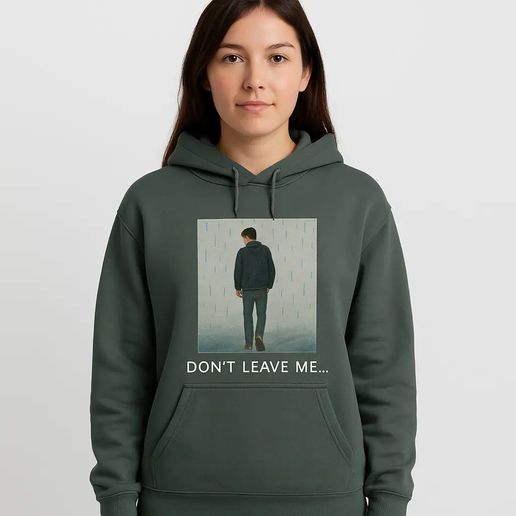 Men's and Women's Painted Hoodies "Don't Leave Me" www.mhmstyles.com