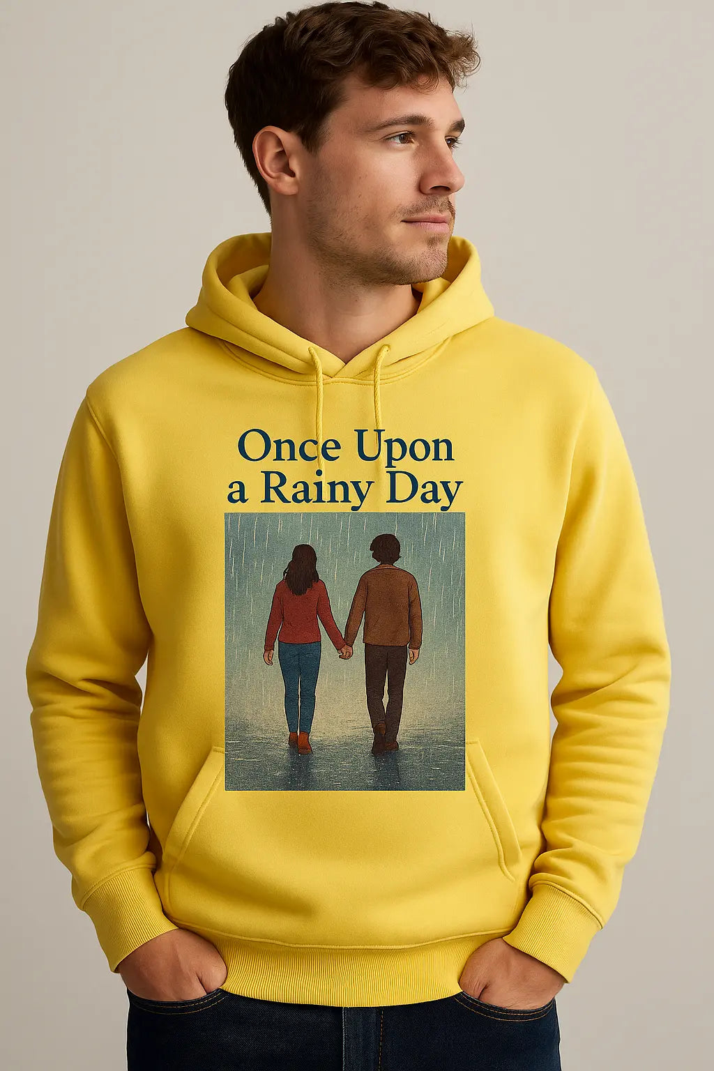 Men's and Women's Hoodie Yellow Printed MHM Styles