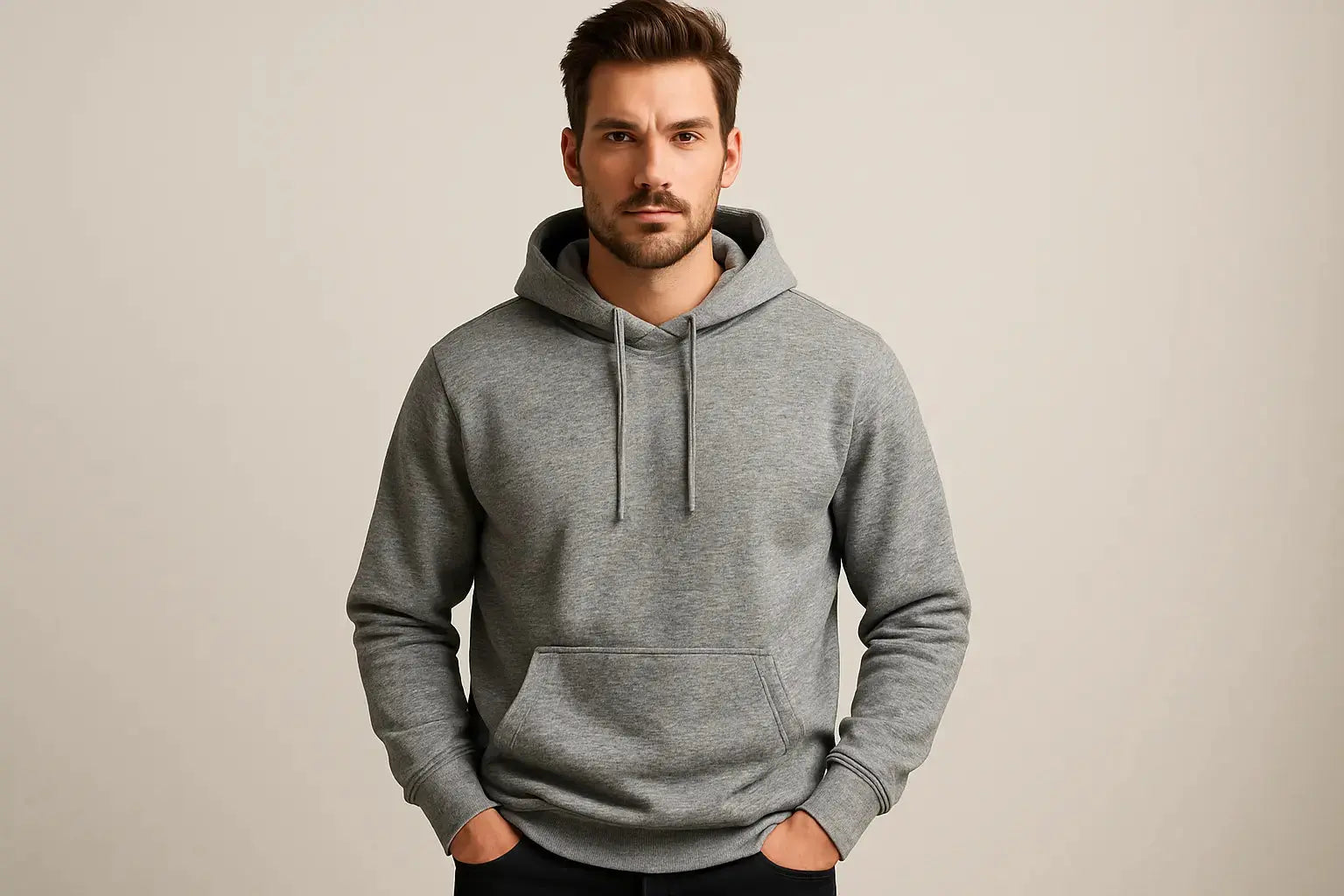 Please Make a model with men gramelance color hoodie