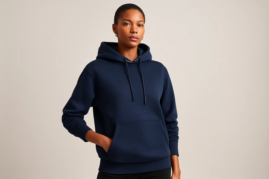 Please Make a Model with Navy color Hoodie 