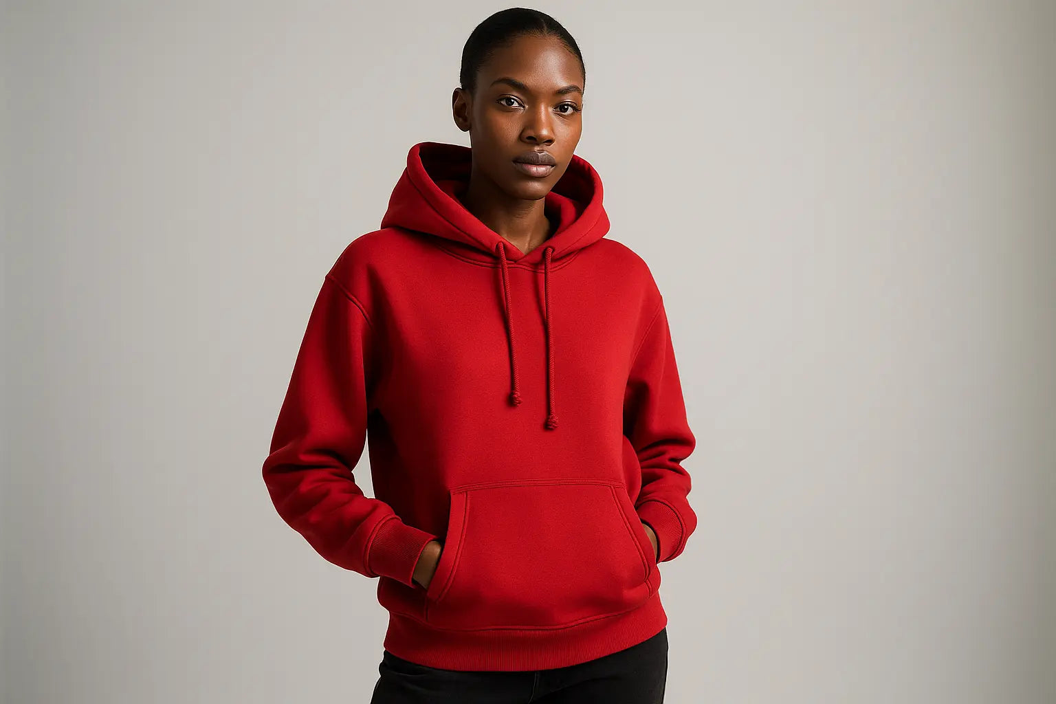 Please Make a model with red color hoodie