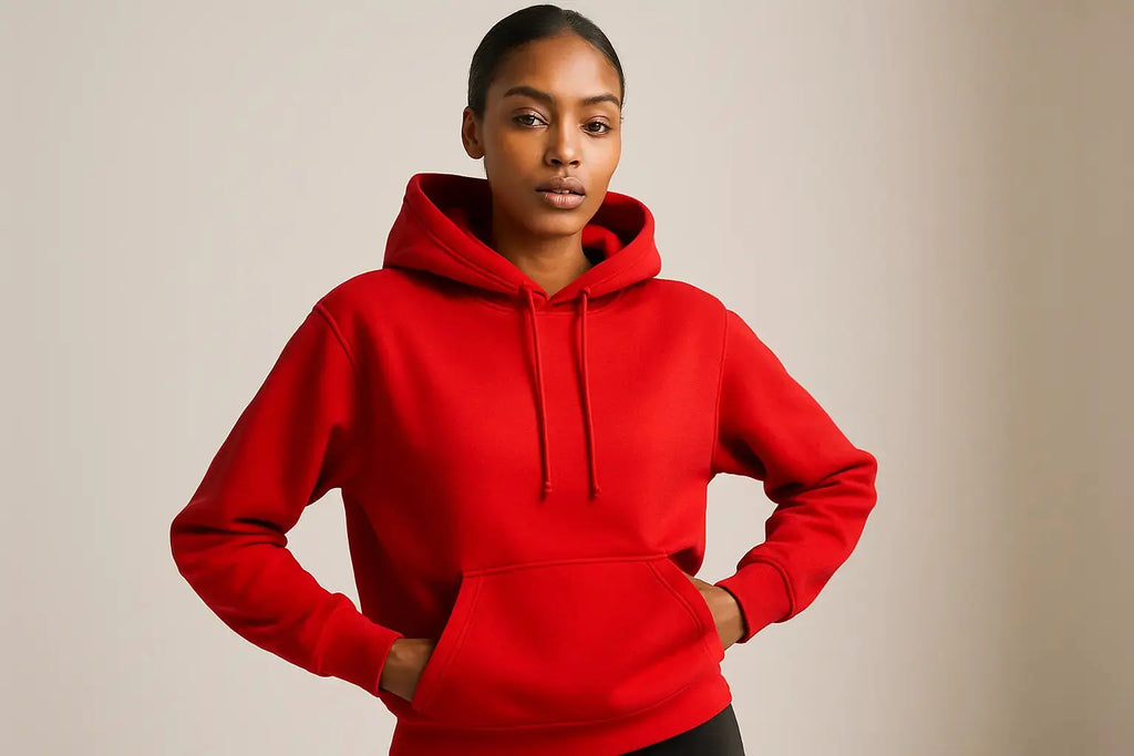 Please Make a model with red color hoodie